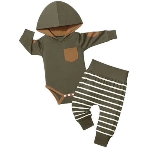 Fommy Newborn Baby Boy Clothes Plaid Letter Print Long Sleeve Hoodies + Long Pants 2PCS Fall Winter Outfits Set