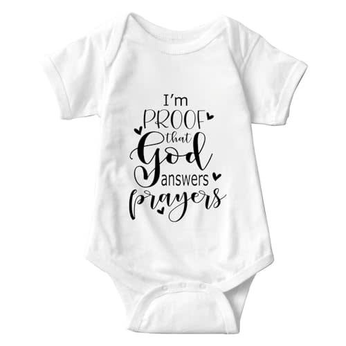 listery I'M Proof That God Answers Prayers Baby Bodysuit Baby Religious Infant Christian Blessing Newborn