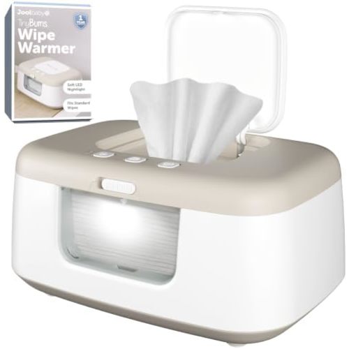 Jool Baby TinyBums Baby Wipe Warmer & Dispenser with LED Changing Light & On/Off Switch (Oatmeal)