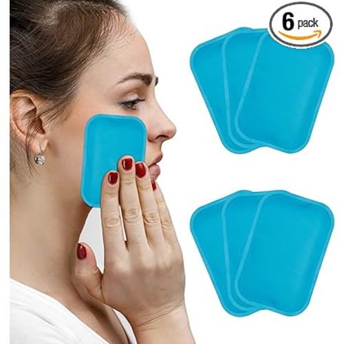 Small Ice Packs, 6 Pcs, Reusable Mini Gel Cold Packs for Injuries, Hot Cold Compress for Kid's Boo Boos, Headaches, Wisdom Teeth, Breastfeeding, Pain Relief, Fever, Mosquito Bite, First Aid 3" X 4.5"