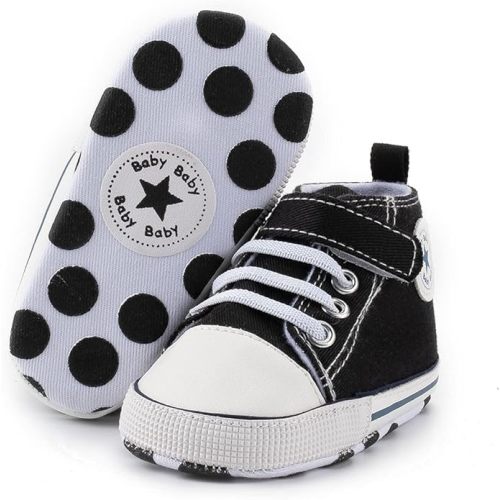 Baby Boys Girls Canvas Sneakers Shoes Anti-Slip Prewalkers First Walking Shoes Walkers 0-18 Months