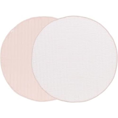Toddlekind Organic Cotton 48" Reversible Quilted Luxe Play Mat for Babies/Toddlers, Foldable, Multifunctional, Blush (Pink)