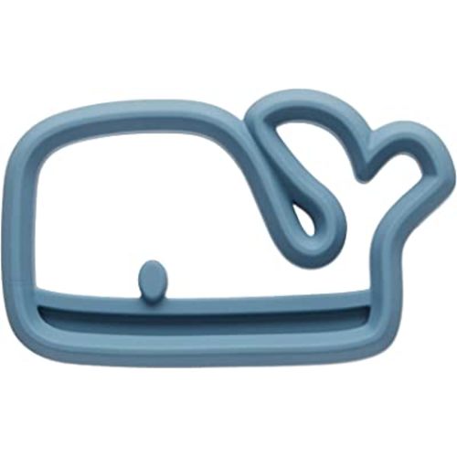 Itzy Ritzy Silicone Baby Teether - BPA-Free Infant Teether with Easy-to-Hold Design & Textured Back Side to Massage & Soothe Sore, Swollen Gums, Whale