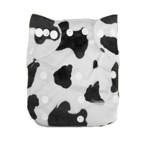 ALVABABY Print Cloth Diaper - One Size Adjustable Washable & Reusable Diaper for Babies and Toddlers -（Dairy Cow, A10A)