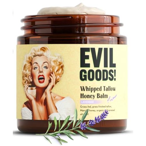 Whipped Beef Tallow and Honey Moisturizer for Skin, Face, Lips, Body - Lavender Scent