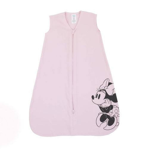 Disney Minnie Mouse 100% Cotton Knit Wearable Blanket, Pink/Black, Medium 6-12 Months