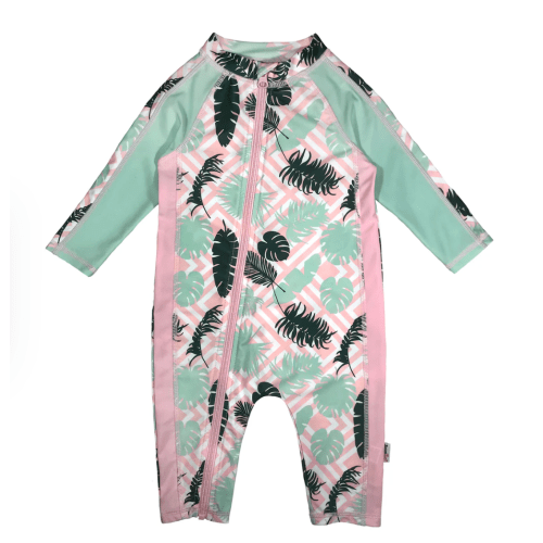 Sunsuit - Long Sleeve Romper Swimsuit | "Palm Breeze"