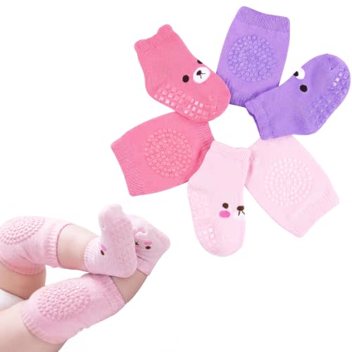 BOSONER Baby Crawling Anti-Slip Knee, Unisex Baby Toddlers Kneepads 5 Pairs