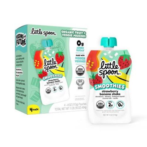 Little Spoon Strawberry Banana Organic Smoothie - 16oz/4ct Refrigerated Pouches
