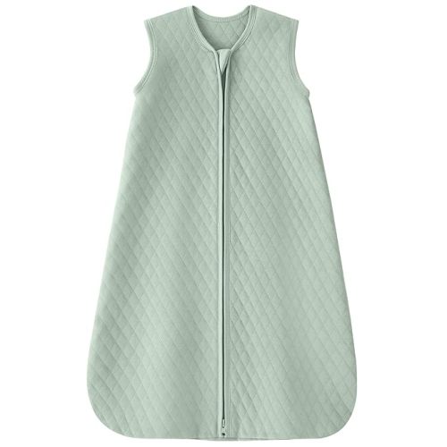 Baby Sleep Sack 0-6 Months 1.0 Tog Long Sleeve Sleep Sack Organic Cotton Wearable Blanket for Newborns 2-Way Zipper Quilted Sleeping Sacks(Small)