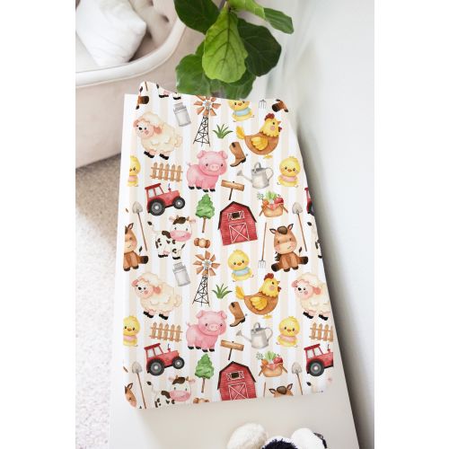 Farm Changing Pad Cover, Gender neutral baby room decor, Barnyard nursery - MoF