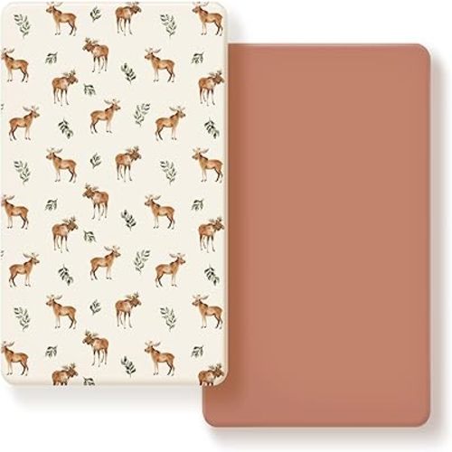 GRSSDER Stretch Ultra Soft Jersey Knit Fitted Crib Sheets Set 2 Pack, Universal Fit All Standard Crib Mattress Pads Safe and Snug, Crib Fitted Sheet with Deep Pocket, Original Design for Baby