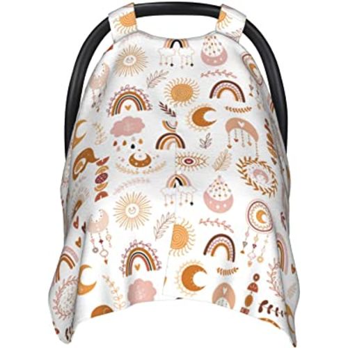 Boho Baby Car Seat Canopy Cover, Nursing Cover for Newborn, Boho Baby Stuff Stroller Cover for All Seasons