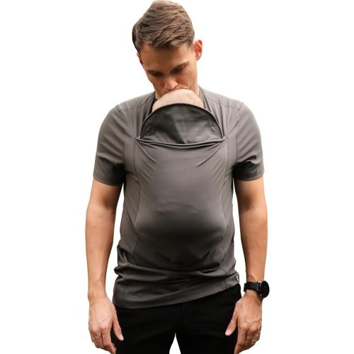 Lalabu The Dad Shirt | Hands-Free Baby Carrier for Dads - Gray - Large