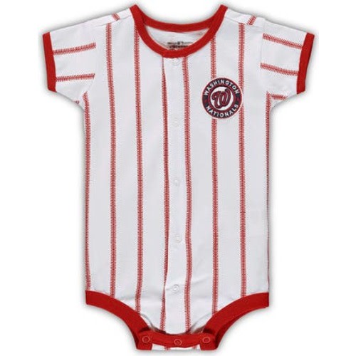 Newborn White/Red Washington Nationals Power Hitter Short Sleeve Bodysuit, 6-9 M