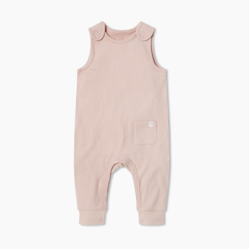 MORI Ribbed Overalls - Blush, 0-3 M