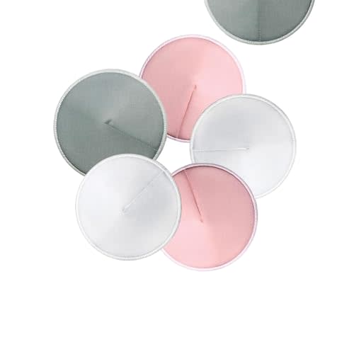 Washable Nursing Pads 6 PCS Reusable Breast Pads for Breastfeeding Soft and Super Absorbent Nipple Pads with Laundry Bag & Travel Storage Bag for Postpartum Essentials - 4.7inch