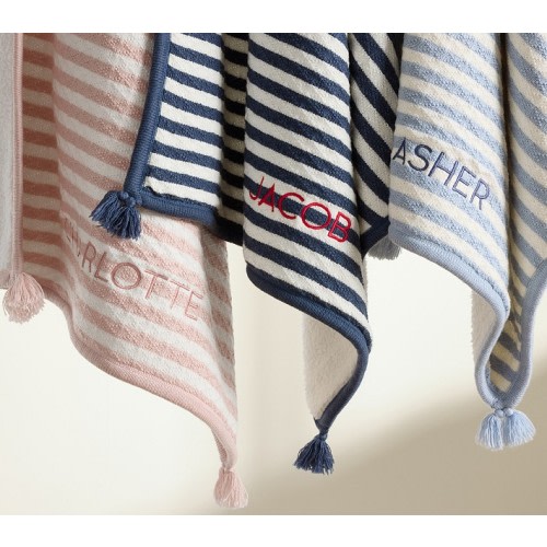 Striped Luxe Cable-Knit Sherpa Baby Blanket