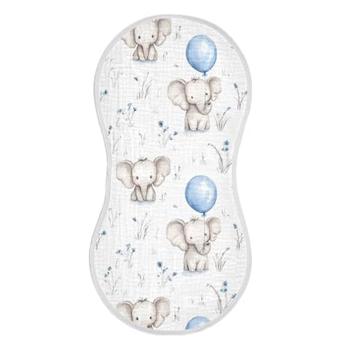 vvfelixl Muslin Burp Cloths Watercolor Painting Elephant Baby Washcloths for Baby Girl Boys 2 Pack