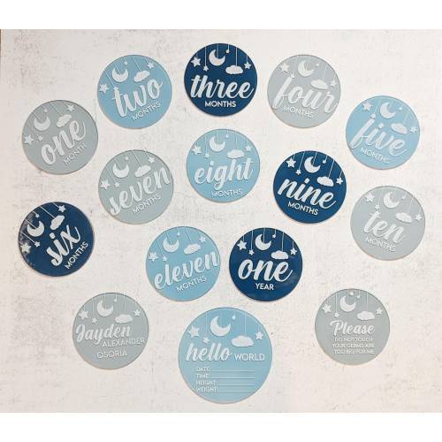 Personalized Acrylic Baby Milestone Markers, Newborn Photo Prop