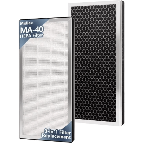 MA-40 Replacement Filter Compatible with Medify MA-40 Air Purifier, 3-in-1 High-Efficiency HEPA and Activated Carbon Pre-Filter for MA40 MA40W MA40B Air Filter Replace, 2 Pack