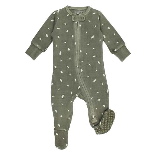 Hunter Leaves | Organic Cozy Zipper Footie – L'ovedbaby - newborn