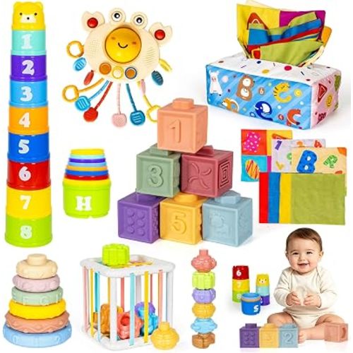 6 in 1 Montessori Toys for Babies Sensory Toy for Infant Early Development