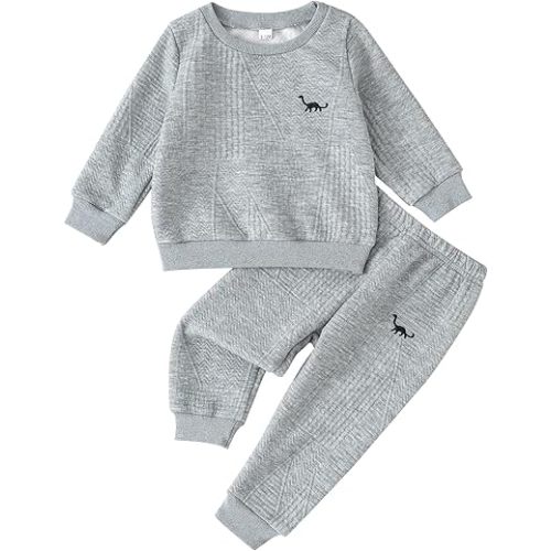 Rosibel Toddler Baby Boy Clothes Set Long Sleeve Sweatshirt and Pants Fall Winter Outfits for Infant 6M-3Y