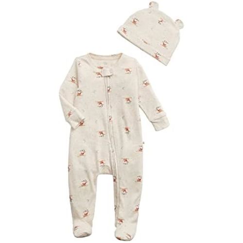 GAP unisex-baby One-piece Zipper Outfit Set With Hat