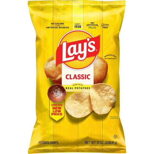 Lay's Classic Potato Chips, 8 oz, Plastic Bag