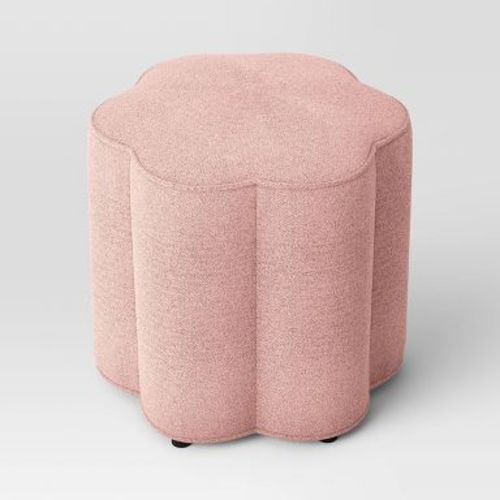 Scalloped Upholstered Ottoman Pink - Room Essentials™