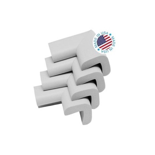 KidKusion Foam Rubber Corner Guards, for Sharp Corners, Tables, Furniture, 4 CT, Gray, Toddler