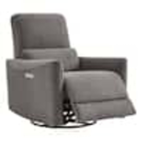 Spruce & Spring Kensie Metal Gray Fabric Swivel Power Recliner SSMA056B-B-1009