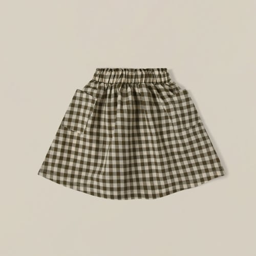 Olive Gingham Tutti Skirt