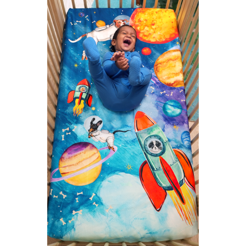 Space Crib Sheet: Barkside of the Moon