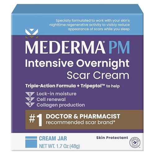 Mederma PM Intensive Overnight Scar Cream - Advanced Scar Treatment with Tripeptol, Works While You Sleep