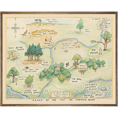 Winnie The Pooh Nursery Decor 11x14 - Toddler Room Decor - Baby Shower Decor - Vintage Retro Hundred Acre Wood Poster - Little Boys Girl Bedroom Decor - Baby Room Decor - Gifts for Winnie Fans Lover