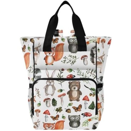 Emelivor Cute Animals Diaper Bag Backpack Insulated Pockets Organizer Bag Diaper Backpack for Boy Girl Unisex Baby Women Travel