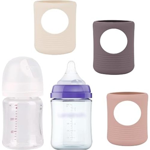 3 Pack Silicone Sleeves Compatible with Pigeon Glass Bottle Wide Neck 5oz