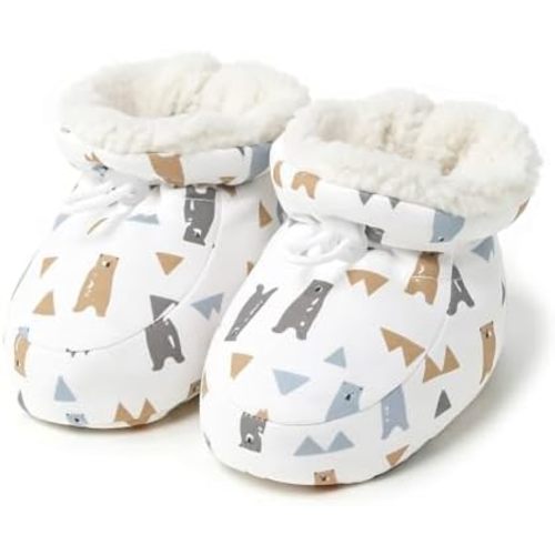 Baby Fleece Warm Booties Adjustable Newborn Cozy Stay On Winter Sock Shoes