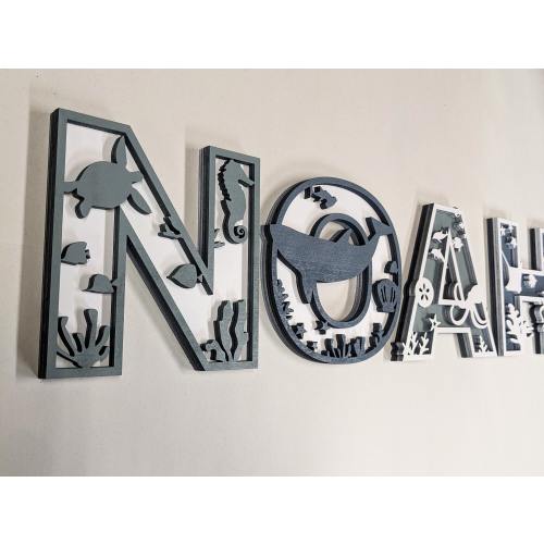 Sea Animal Themed Letters, Personalized Nursery Letters, Animal Name Sign, Kid's Nursery Decor