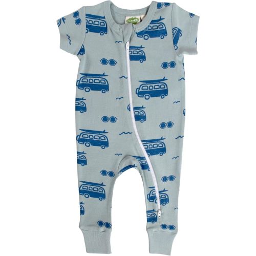 PARADE Organic Signature Print '2-Way' Zip Romper - Short Sleeve