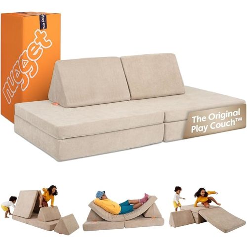 Nugget - The Original Play Couch for Kids - Modular Foam Children's Sofa for Playroom, Imagination, & Creative Open Ended Play - Washable & Convertible Playroom Furniture, Dunebuggy