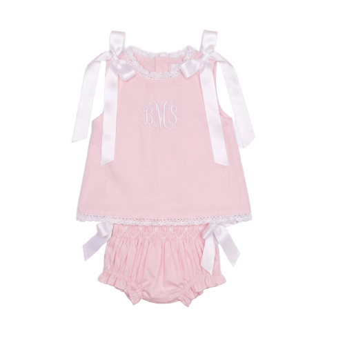 Pink Heirloom Smocked Diaper Set – Little Bear Smocks