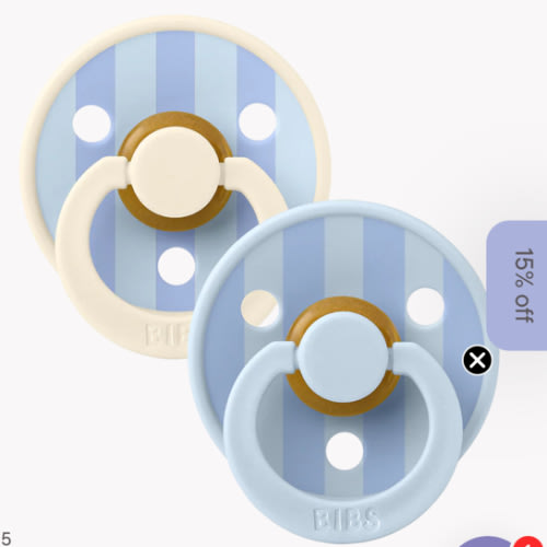 STUDIO Colour 2 Pack Block Pacifiers - Baby Blue Dusty Blue – Bibsworld store US