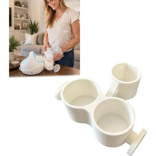 Breast Pump Organizer Compatible with Spectra S1 Plus | Tubing & Bottle Holder with Additional Storage | 3D Printed Breast Pump Organizer (White)
