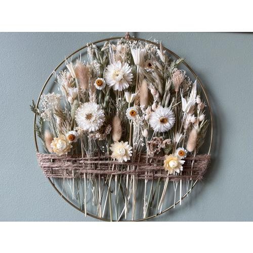 Boho Summer Wreath with Dried Flowers and Grasses - Perfect Gift for Mother, Sister or Friend