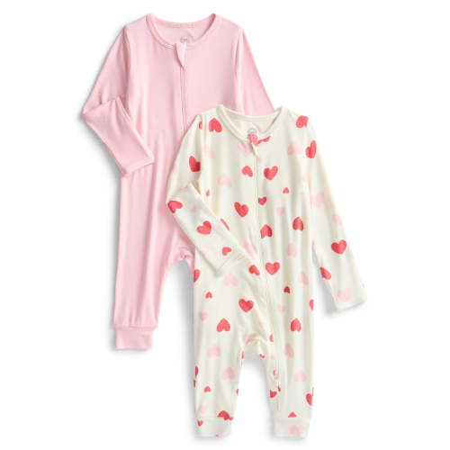 Wonder So Soft Modal by Wonder Nation Gender Neutral Two-Way Zipper Footless Sleep N Play Pajamas, 2-Pack, Sizes Preemie–6/9 Months