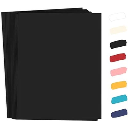 50 Pack Black Cardstock 8.5 x 11, Goefun 65lb Card Stock Printer Paper for Halloween, Scrapbooking, Crafts, Invitations, DIY Cards