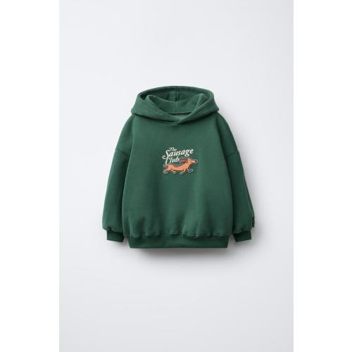 DACHSHUND HOODIE - Green | ZARA United States